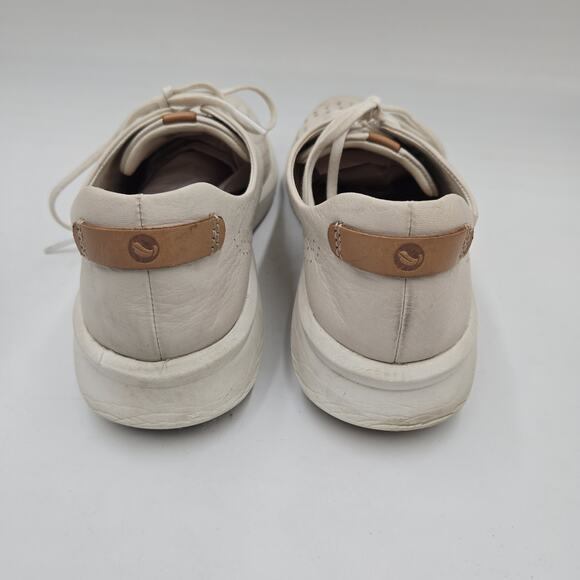 Clarks Unstructured Shoes Womens 9.5 M Un Rio Tie Perf Sneakers Cream Editorial - Picture 4 of 8